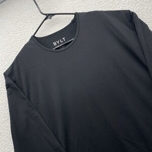 BYLT T-Shirt Mens XXL Black Drop Cut Long Sleeve Blended Fabric Performance Tech